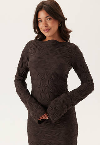 Structure Long Sleeve Midi Dress
