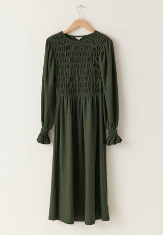 Structure Long Sleeve Midi Dress