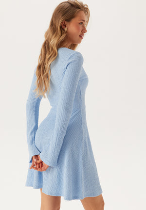Structured V-neck Skater Dress