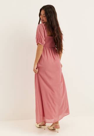 Twist Detail Short Sleeve Maxi Dress