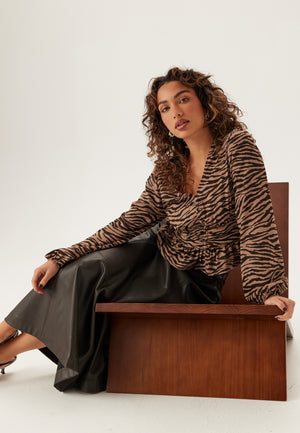 V-neck Button Blouse