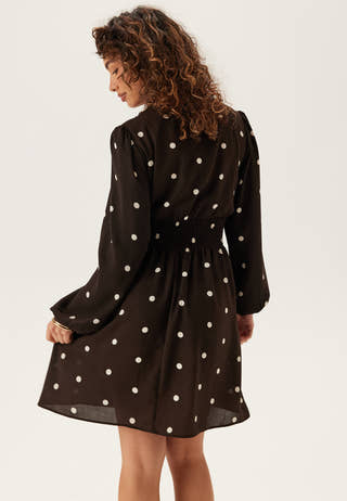 V-neck Button Short Dress