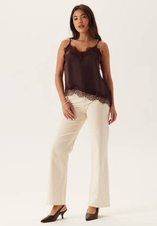 Viscose Satin Lace Singlet