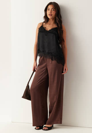 Viscose Satin Lace Singlet
