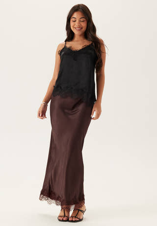 Viscose Satin Lace Skirt