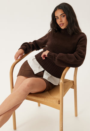 Volume Sleeve Knitted Sweater