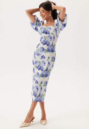Volume Sleeve Midi Dress