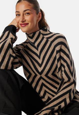 Funnel Neck Knitted Sweater