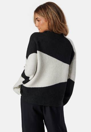 Funnel Neck Knitted Sweater