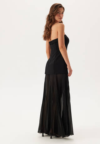 Bethie Strapless Sheer Skirt Dress