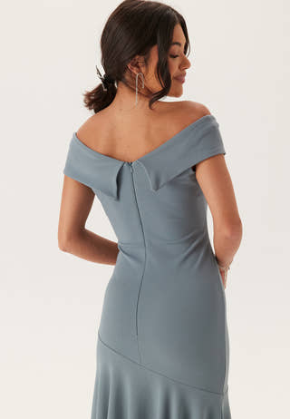 Bardot Pleat Maxi Split Dress