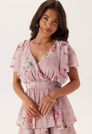 Floral Flutter Tiered Maxi Dress