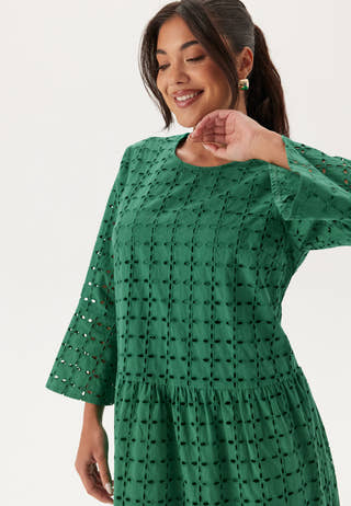 Broderie Anglaise Round Neck Dress