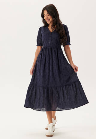 Broderie Anglaise V-Neck Dress