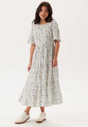 Butterfly Sleeve Viscose Midi Dress