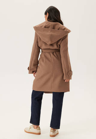 Hooded Wool Mix Coat