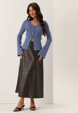 Rib Sculpted Knitted Cardigan