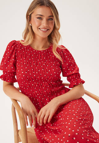Short Sleeve Smock Dress
