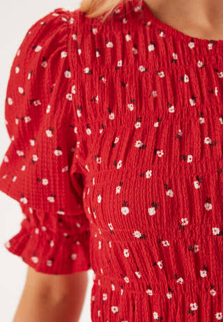 Short Sleeve Smock Dress