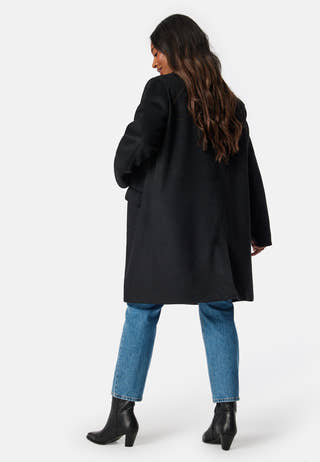 Straight Wool Blend Coat