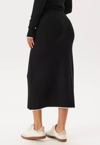 Viscose Contrast Knitted Skirt