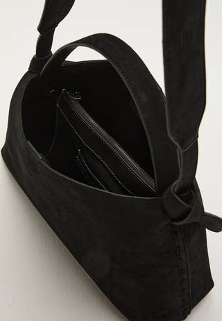 Suede Knot Shoulder Bag